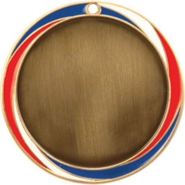 Red Blue and White Round Medal