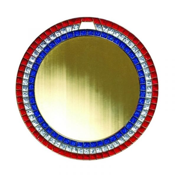 Circular Diamond Plated Medal