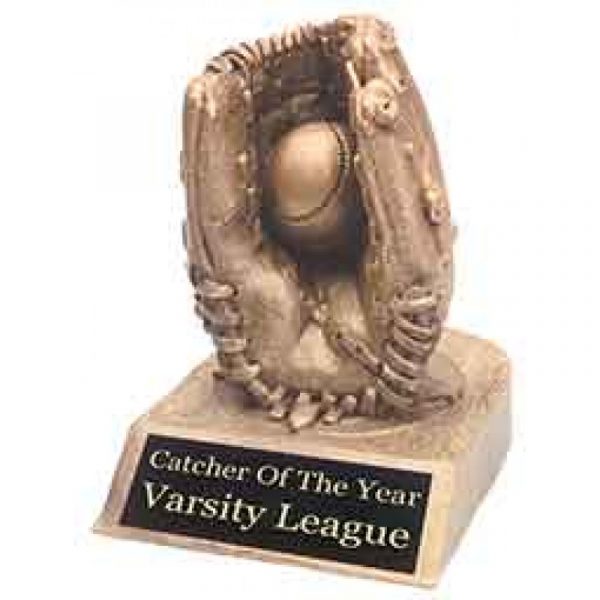 Baseball and Glove Resin Trophy