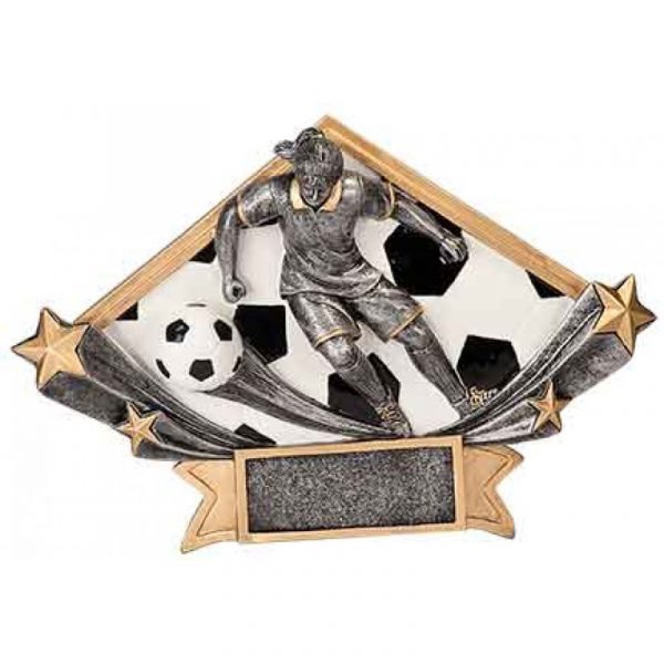 Female Soccer Diamond Star Resin Trophy