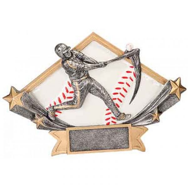Male Baseball Diamond Star Resin Trophy