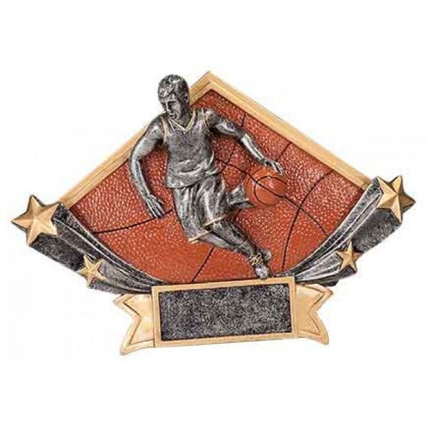 Male Basketball Diamond Star Resin Trophy