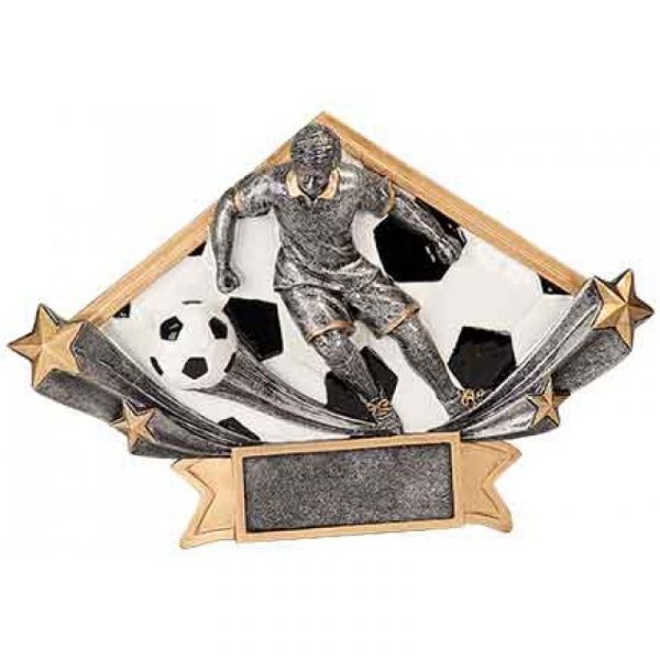 Male Soccer Diamond Star Resin Trophy