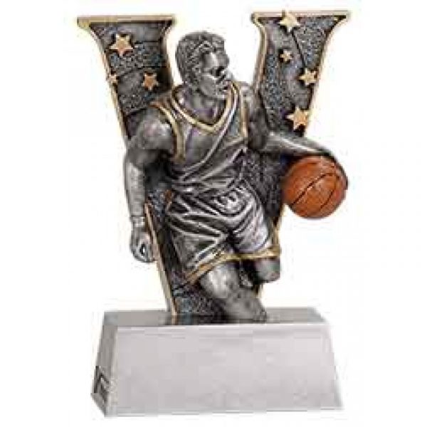 Male Basketball V Series Resin Trophy