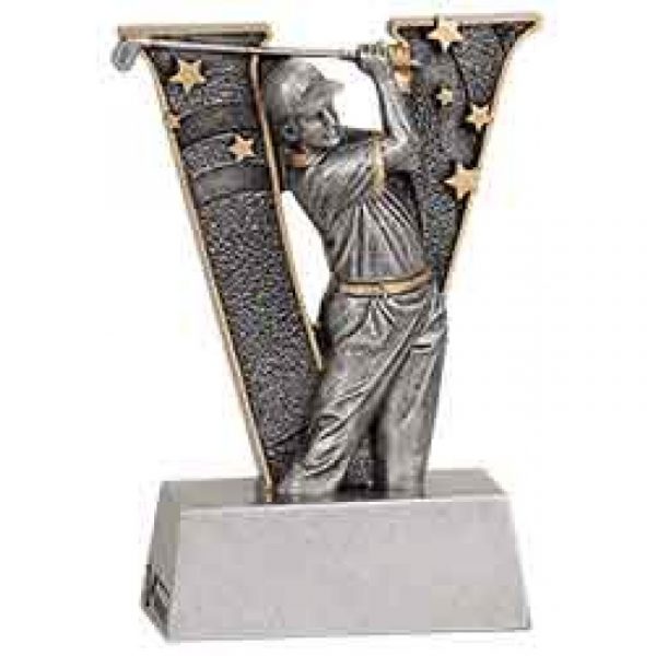 Male Golf V Series Resin Trophy