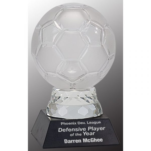 Glass Soccer Ball with Base Acrylics and Glass