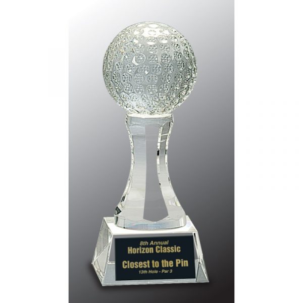 Crystal Golf ball on Pedestal Acrylics and Glass