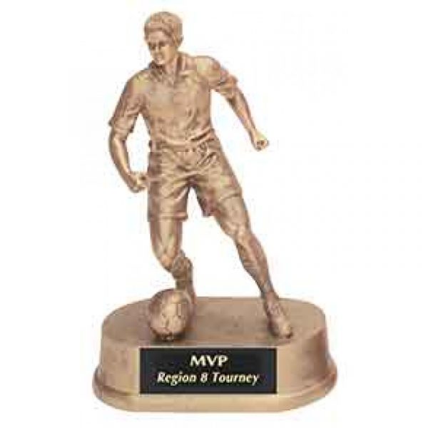 Antique Gold Male Soccer Resin Trophy