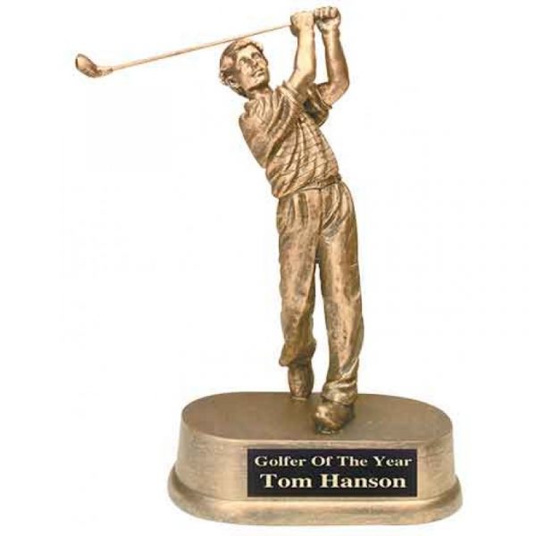Antique Gold Male Golf Trophy