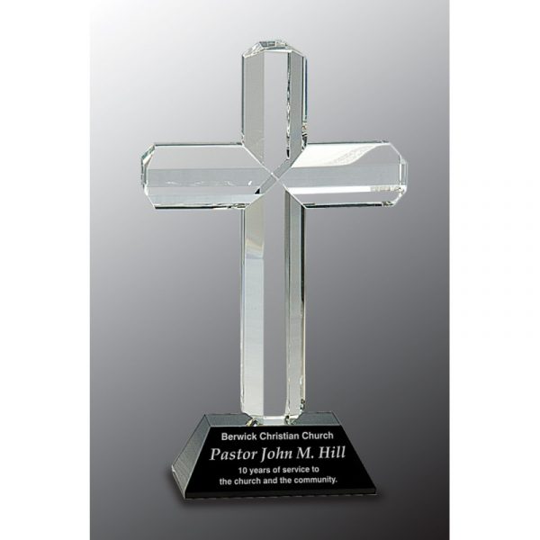 Crystal Cross with Black Acrylics and Glass