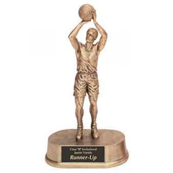 Antique Gold Male Basketball Trophy