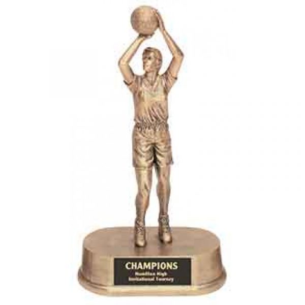 Antique Gold Female Basketball Trophy