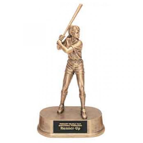 Antique Gold Female Softball Trophy