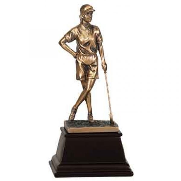 Bronze Female Golf Resin Trophy