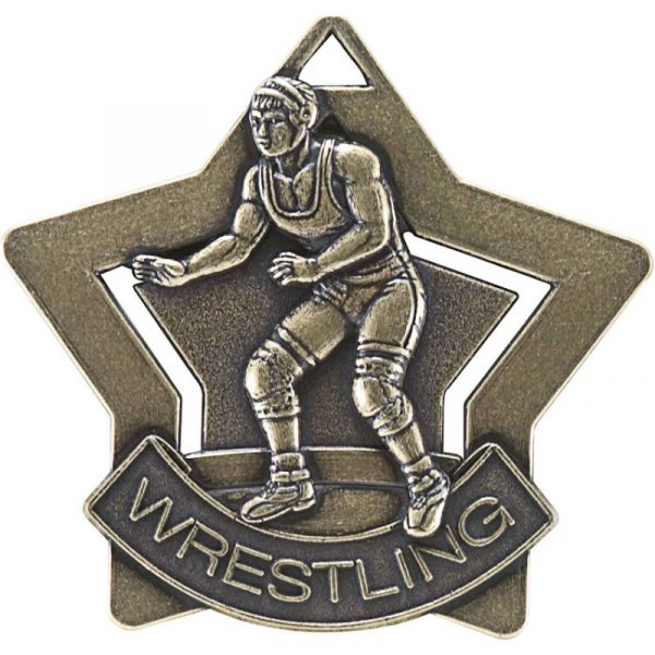 Wrestling Star Shaped Medal