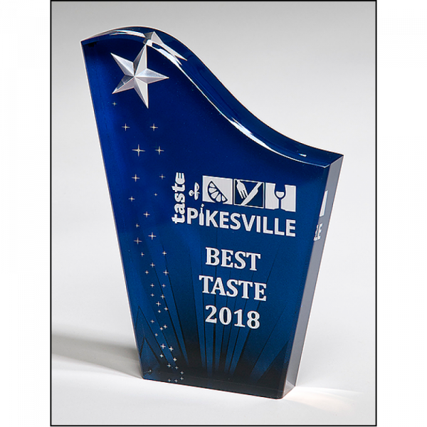 Freestanding Acrylic Award Etched Color Filled Star