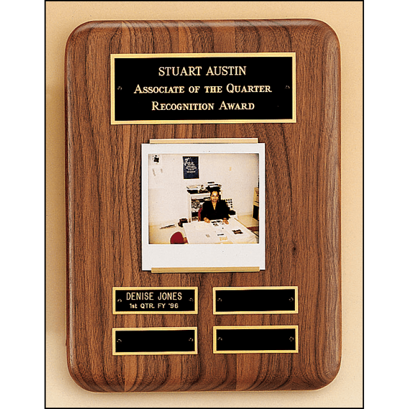 Walnut Perpetual Plaque Photo Holder